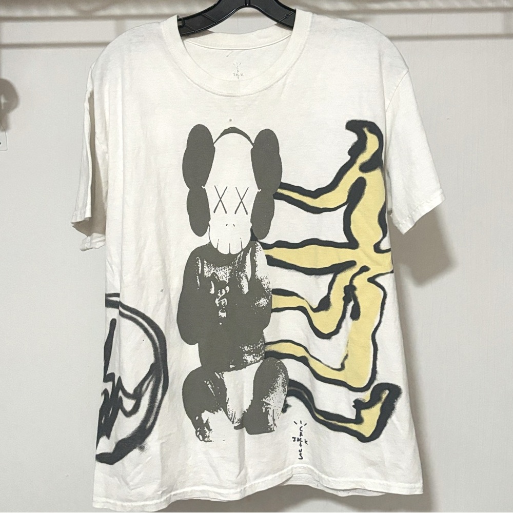 Cactus Jack by Travis Scott x KAWS For Fragment Tee 'Vintage Wash' Sz M/L